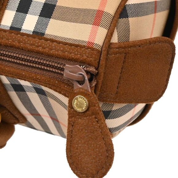 Burberry Nova Check Bowling Bag Canvas Beige Canvas Handbag (Pre-Owned) - Picture 9 of 10